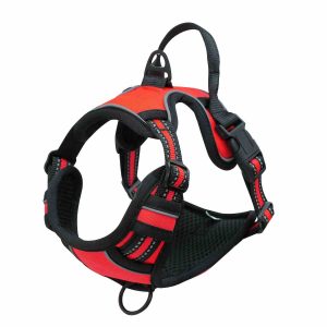 Harnais chien anti traction rouge